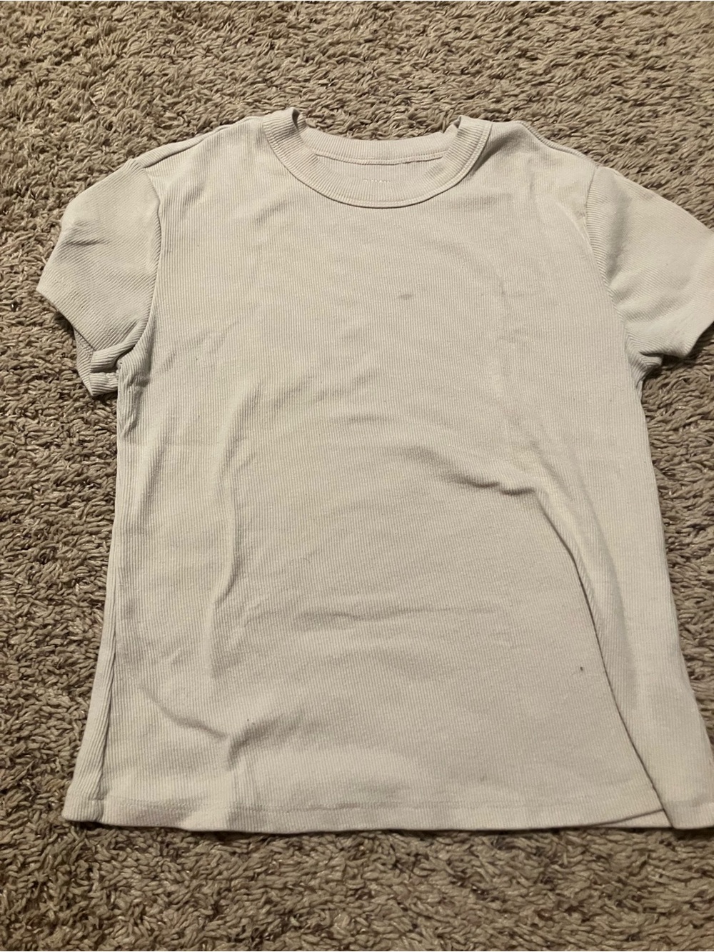 Old Navy Short Sleeve Ribbed Tee in Light Cream